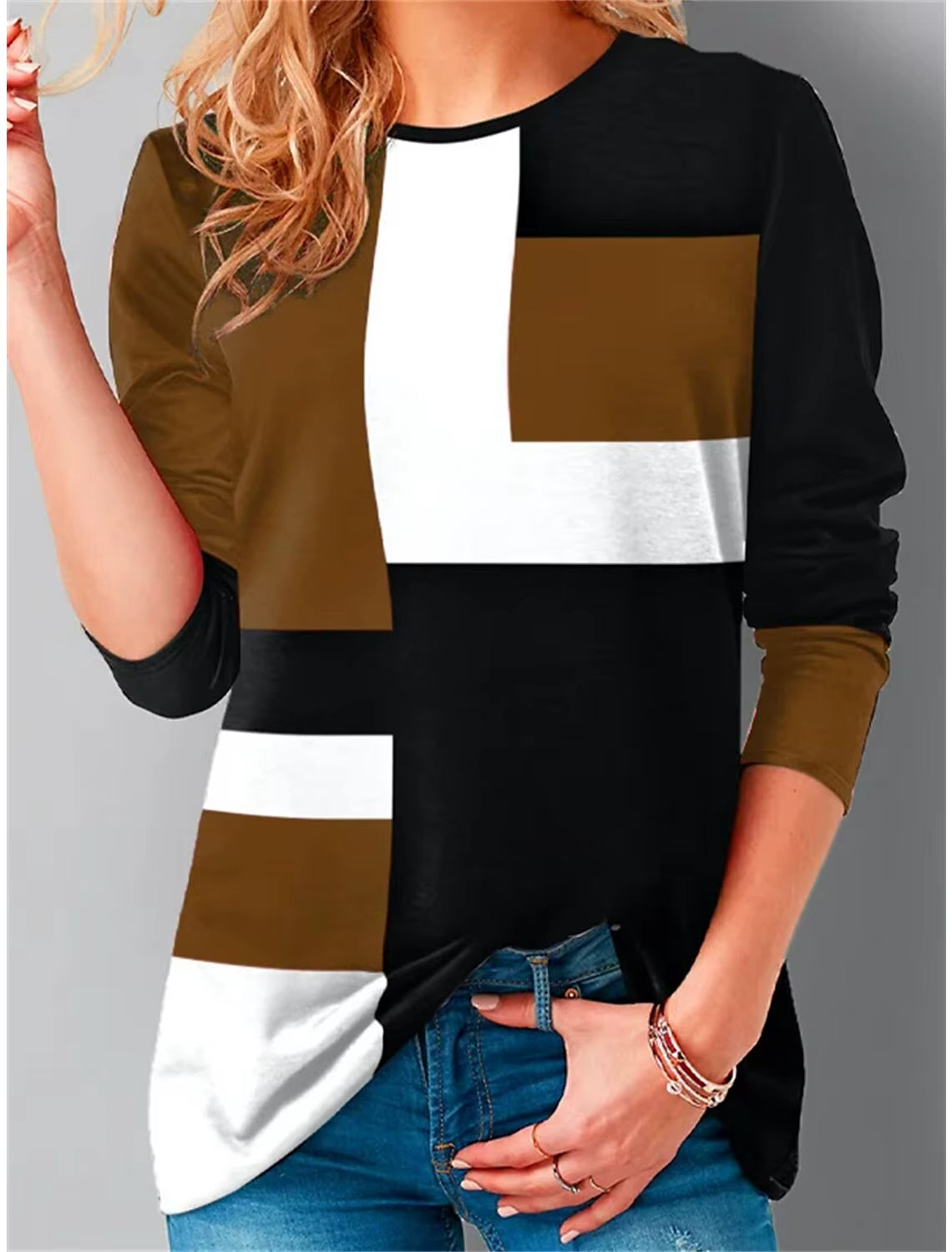 Ethla | Sweatshirt with vintage-style colour blocks