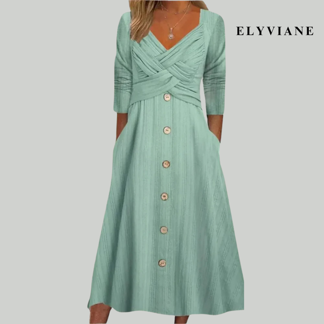 Elena | Dress with Buttons and Crossed Details