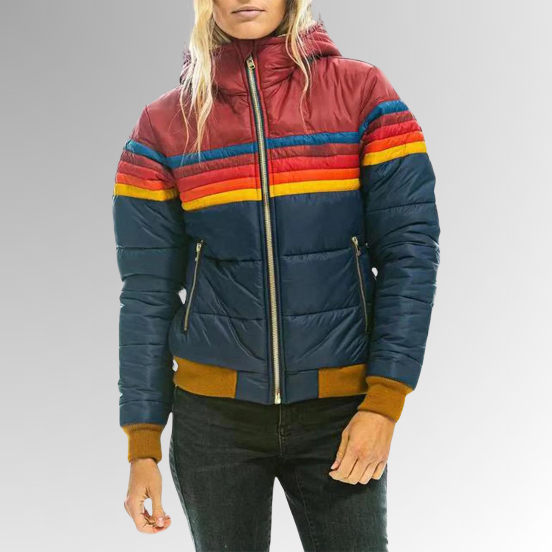 AMBRE | Rainbow stripe zip jacket