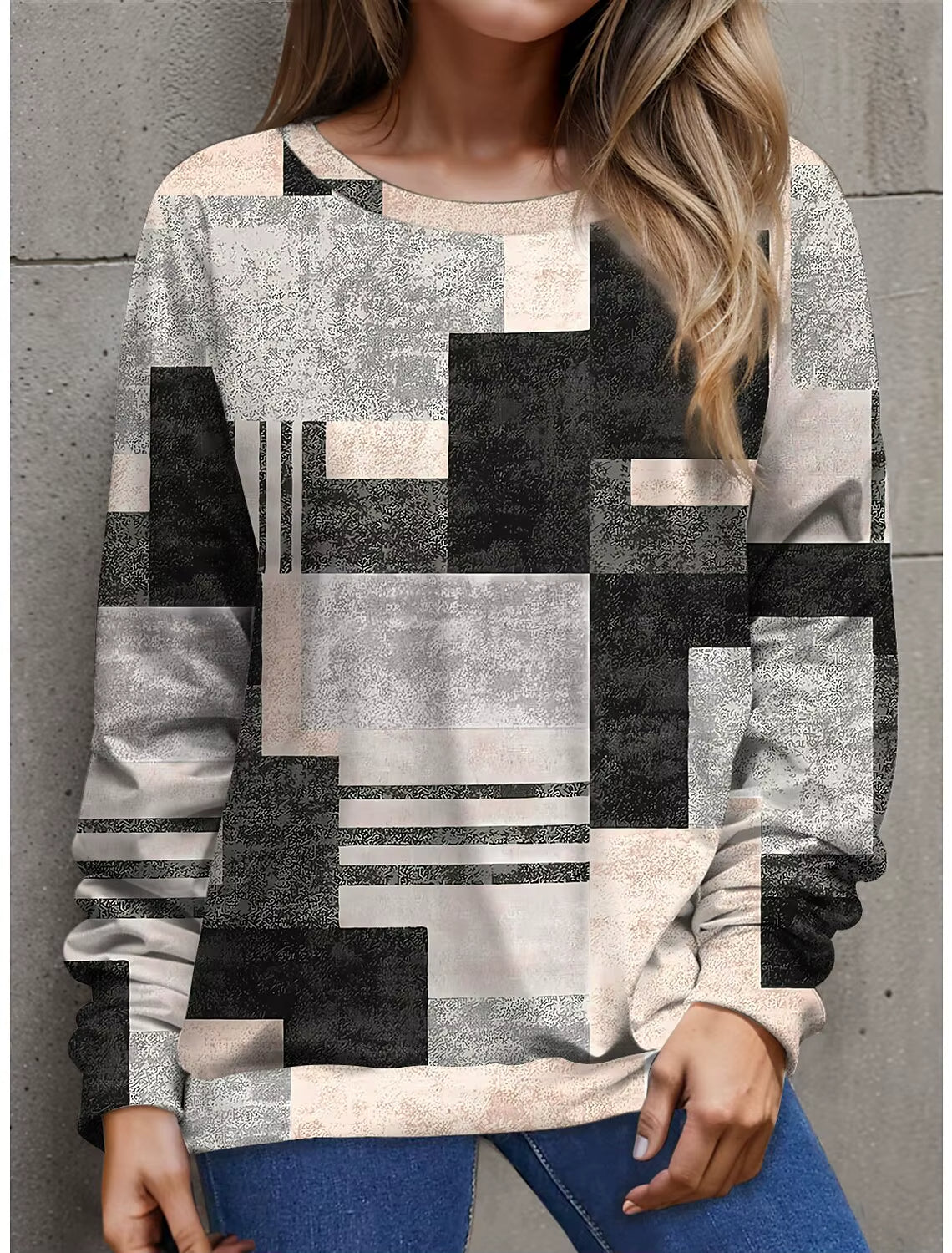 Ethla | Sweatshirt with vintage-style colour blocks