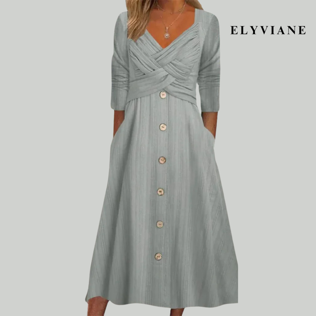 Elena | Dress with Buttons and Crossed Details