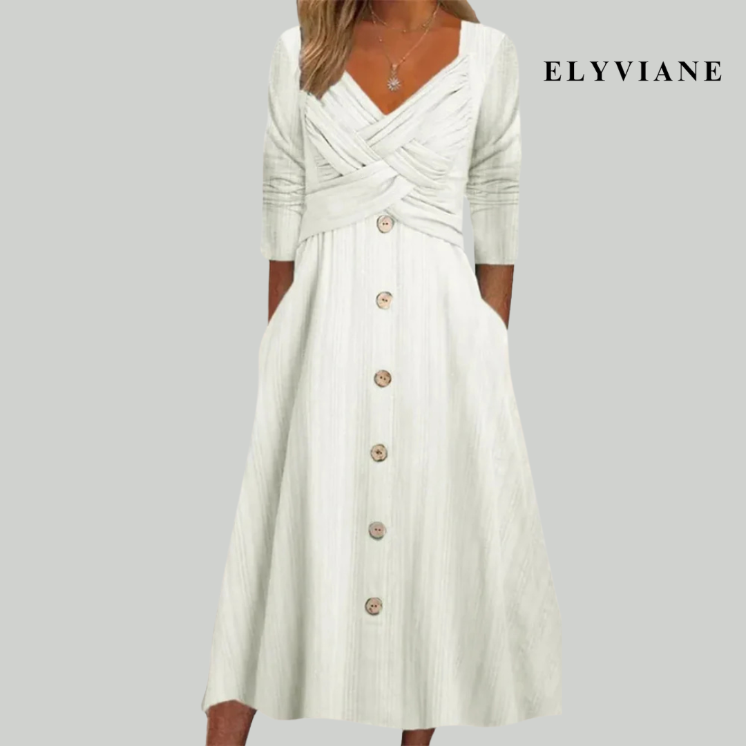 Elena | Dress with Buttons and Crossed Details