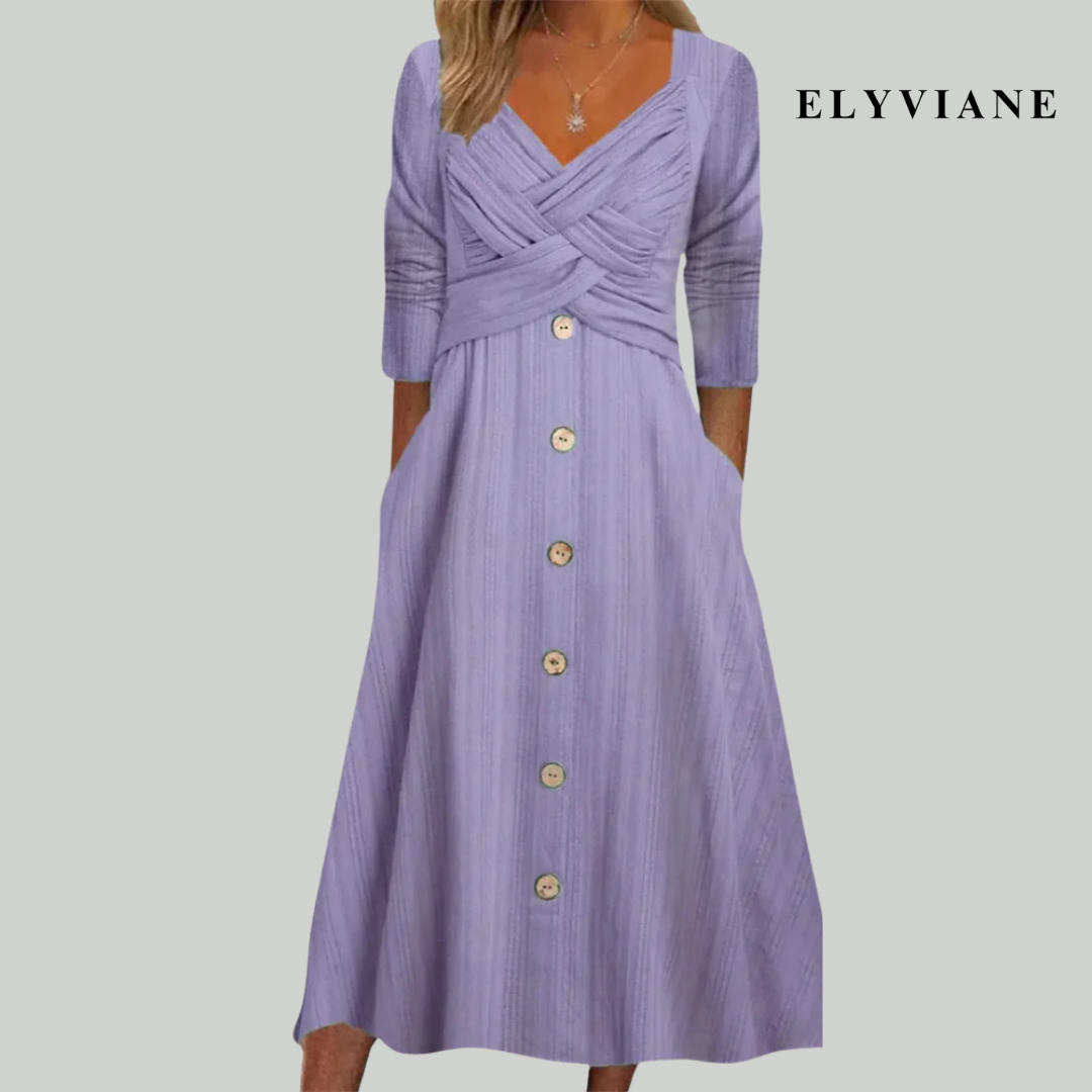 Elena | Dress with Buttons and Crossed Details