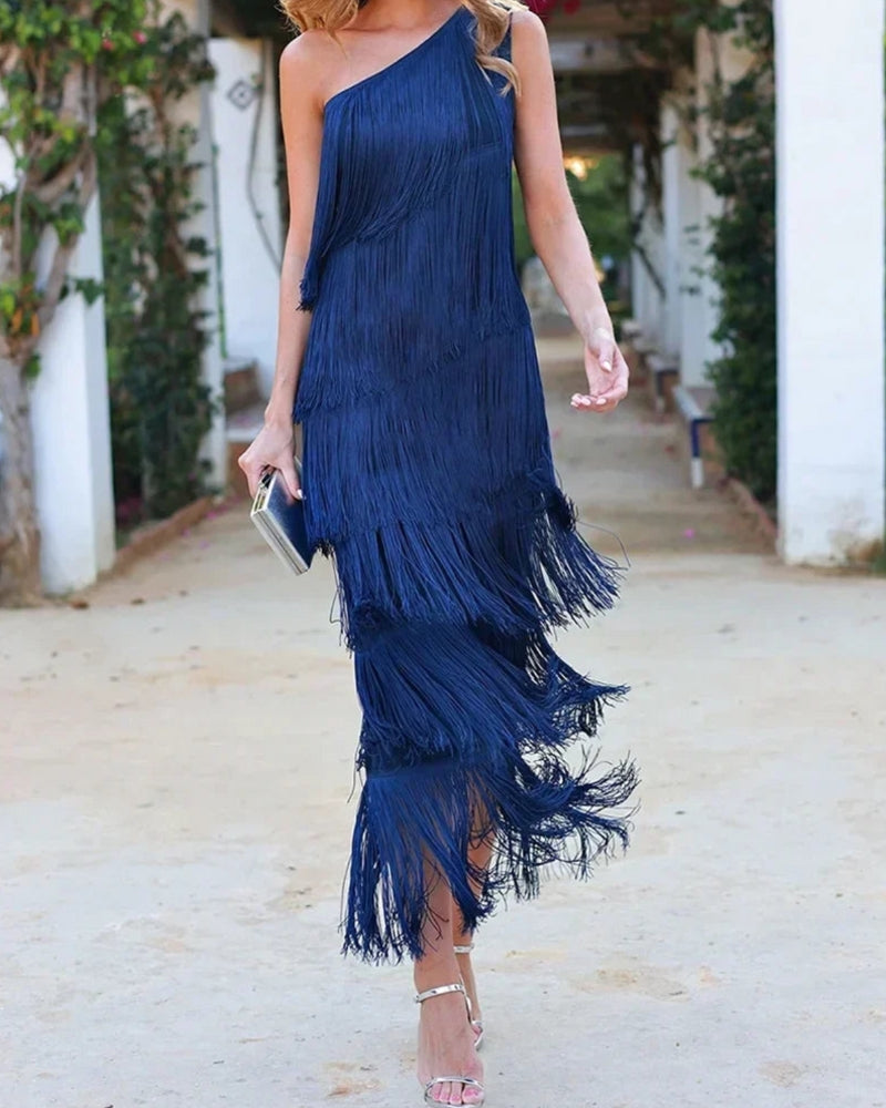 Valeria | Boho dress with fringes