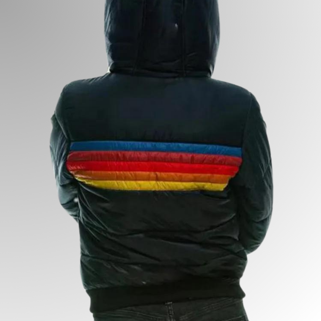 AMBRE | Rainbow stripe zip jacket