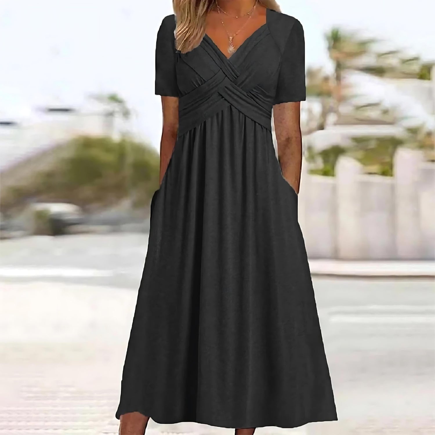 MAIKA | ELEGANT DRESS WITH BELLY COVERAGE