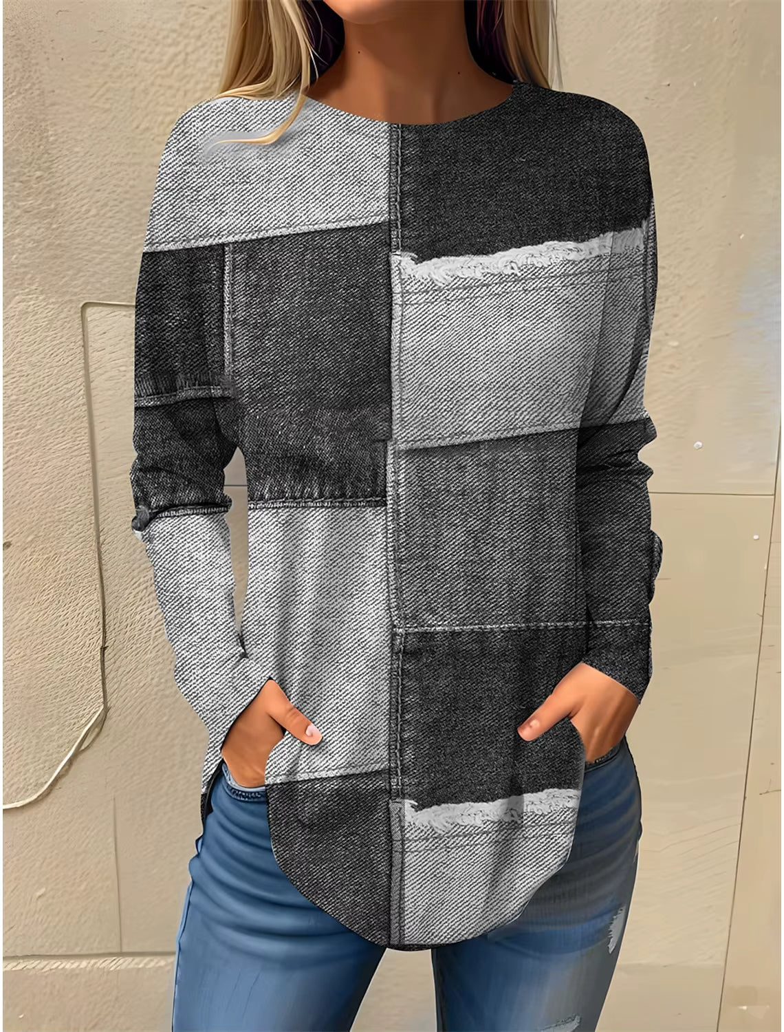 Ethla | Sweatshirt with vintage-style colour blocks